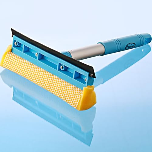 3 PAGEN® Fensterabzieher mit Wischer – Schwamm abnehmbar – handliches Format – Ideal für Auto, Dusche oder Fenster – Robustes Material – 2-in1 Wischer und Abzieher - Fensterabzieher