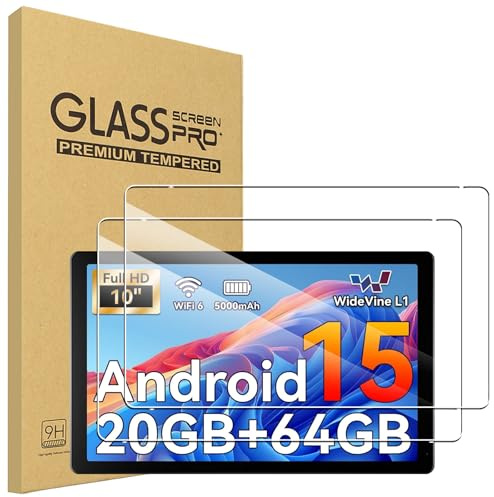 CONAPIKA 2 Pack Screen Protector for MUISOO MISKB100177/MISKB100477/MUISOO Tablet 10 inch, HD Clear, 9H Hardness, Anti-Scratch, Shatterproof, No Bubbles Touch Sensitivity Anti-Fingerprint Glass