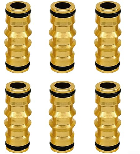 Raccordo bidirezionale per tubo da giardino in rame per irrigazione efficiente e riparazione di tubi, 6 pezzi