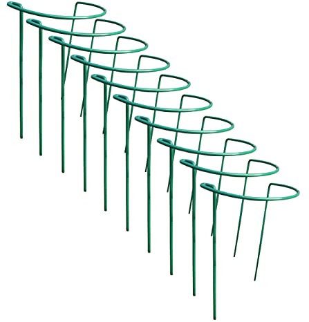 Interlinking Bow Metal Plant Support Stakes for Flower Beds and Borders (20cm x 35cm (10)) Green