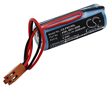 CS-FN210SL Akku 2000mAh Kompatibel mit [GE] FANUC CNC 16/18-B, FANUC CNC 21-B, Power Mate Power Mate D, E, F, H, Server Unit 9010 Ersetzt 44A724534-001, A02B-0118-K111, A02B-0177-K106, A02B-0200-K106
