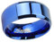 Piersando Band Ring Edelstahl poliert Bandring Ehering Partnerring Trauring Freundschaftsring Damen Herren Blau Größe 68 (21.6) 8mm Breit