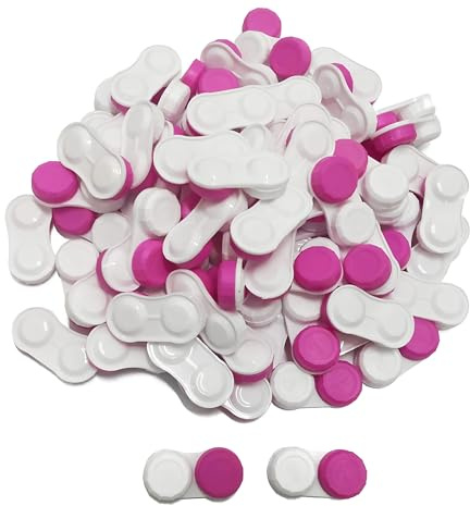 Dhoptical 100pcs contact lens case L/R Contact Lens Holder Box Left/Right Eyes Contact Lens Container (100pcs red)