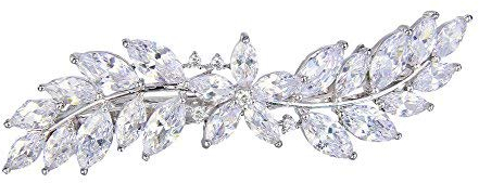 EVER FAITH Damen Elegante Zirkonia Blume Tägliche Haarspange Klar Silber-Ton