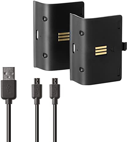 Snakebyte Xbox One BATTERY KIT - Nero - 2 Batterie Ricaricabili da 800 mAh, Compatibili con TWIN CHARGE X e Tutti i Gamepad Xbox One, Incl. Cavo di Ricarica Micro USB da 2m