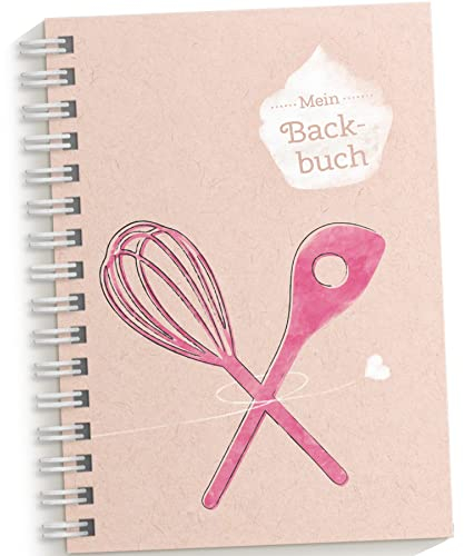Kipitan Kreatives DIY Backbuch für Backrezepte - zum reinschreiben, ausfüllen und wieder backen für 33 Rezepte (DIN A5, Ringbindung mit Register, Inhaltsverzeichnis & Seitenzahlen) (a) Rosa/Pink