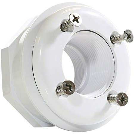 ATIE 3,8 cm (1,5 Zoll) komplette Vinyl-Pool-Einlass-Armatur SP1408 mit 4 Edelstahlschrauben, für Hayward SP1408 Einlassrückwandarmatur