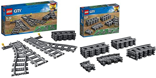 LEGO 60205 City Tracks 20 Pieces Extention Accessory Set & 60238 City Switch Tracks 6 Pieces Extention Accessory Set