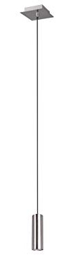 meineWunschleuchte Pendel-Leuchte Silber matt aus Metall 1-flammig | Ø 6cm, Höhe 150cm, GU10 LED inkl., extern dimmbar, Hängelampe für Esstisch in Esszimmer und Küche Schnurpendel