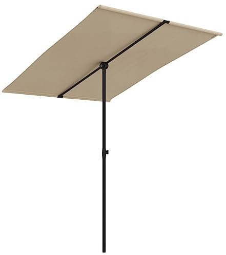 vidaXL Sombrilla de jardín con Palo de Aluminio Taupe 2x1,5 m