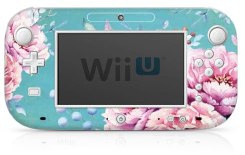 DeinDesign Autocollant Compatible avec Nintendo Wii U Gamepad Sticker Film Autocollant Bleu Rose Fleurs