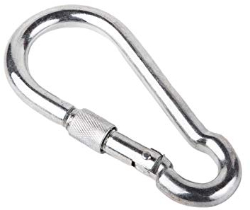 (4 Stück) Karabiner aus verzinktem Stahl 4 x 40 mm DIN 5299D Federschnappschlüssel Kettenclip Haken Schraubverschluss mit Schraubverschluss (4)
