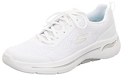 Skechers Women's 124404-wsl_38,5 Sneakers, White/Silver, 5.5 UK