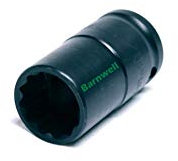 Barnwell - Douille d'échafaudage à impact bi-Hex 1/2 - Longueur 52 mm - Pour pistolet à cliquet