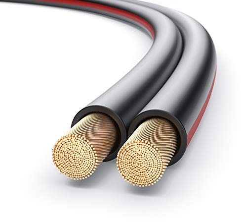 PureLink SP052-020 Câble d'enceinte 2x1,5 mm² (99,9% de cuivre OFC, Fil toronné de 0,20 mm) Câble d'enceinte Hi-FI, 20 m, Noir