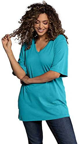 Ulla Popken, Damen, Große Größen, T-Shirt, V-Ausschnitt