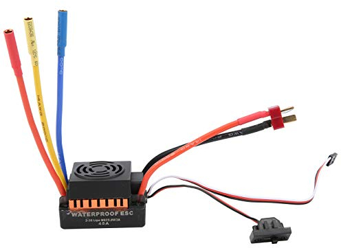 45A ESC sin escobillas, Accesorios de Controlador de Velocidad electrónico a Prueba de Agua Accesorios Controlador de Velocidad del Motor ESC para 1/10 Modelo de Coche RC((45A))