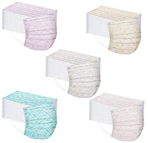 AmyGline 50 Stück Einweg,3-lagig Vliesstoff,Mund-Nasen-Schutz,Schmetterling Motiv,Atmungsaktive,Multifunktionstuch Halstuch Bandana für Erwachsene (50PC, Z019)