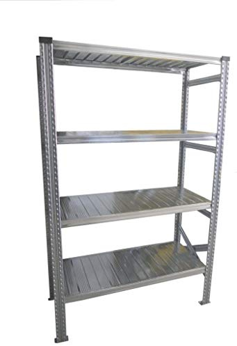ITALFROM - Scaffalature Metalliche Componibili Zincata (Modulo Iniziale) Scaffali in Metallo per Garage, Magazzino, Deposito, Scaffale Salvaspazio (Portata Ripiani 145Kg, H. 200 L. 120 cm P. 50 cm)
