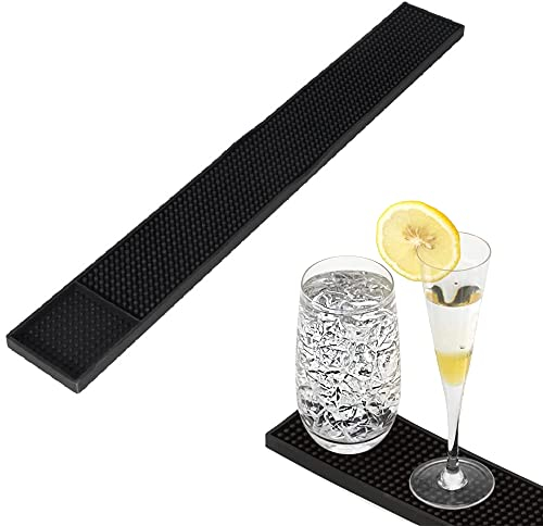 PVC Tapis Caoutchouc, Bar Tapis Caoutchouc Noirs, Tapis De Bar, Isolation Antidérapante Et Facile à Nettoyer, pour Cocktails, Boissons Mixtes, à La Maison, Pub, Café