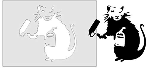 Ideal Stencils Ratten-Schablone / Malrolle / Ratte / A4 Blattgröße (17 x 17 cm) / Heimdekoration Kunst Malerei Schablone