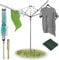 BPIL Heavy Duty 4 Arm Outdoor Rotary Clothes 40/50/60M Airer/Dryer Washing Line with Metal Ground Spike or socket and Waterproof Protective Cover Included Outdoor Laundry Washing Line (50m)