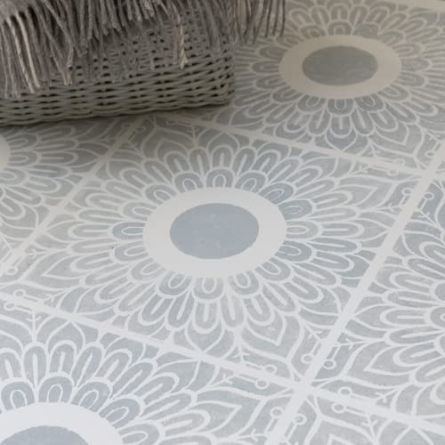 Create Your World Patio Tile Reusable Stencils for 30cm, 45cm and 60cm Garden slabs, Walls, Floors & Furniture Flora Design (30CM X 30CM) (45CM X 45CM)