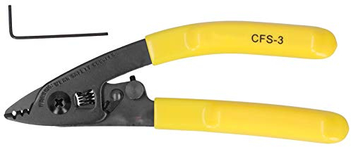 BORDSTRACT LWL-Stripper 3-Port-Zange Drop-Kabelbeschichtungsschere Kaltspleißwerkzeug mit Sechskantschlüssel zum Abisolieren von Kabelschutzhüllen oder Glasfaserbeschichtungen