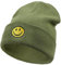 SONMONY Smile Face Beanie Hüte für Damen Herren Winter Strickmützen Weiche Bündchen Warm Lächeln Dehnbare Beanies Hut, Grün, Einheitsgröße