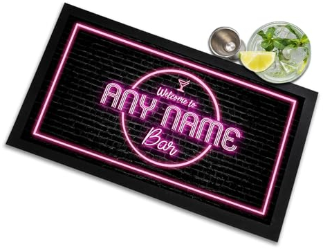 Tapis de couloir de bar – Personnalisable Rose fluo Accessoires de bar