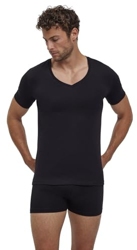 FALKE Herren Daily Comfort 2-Pack Deep V Neck Unterwäsche bequemes Unterhemd hautfreundlich Kurzarm mit tiefem V-Ausschnitt im Multipack schnelltrocknende atmungsaktive nachhaltige Baumwolle 2 Stück | Softe Baumwolle mit Elasthan