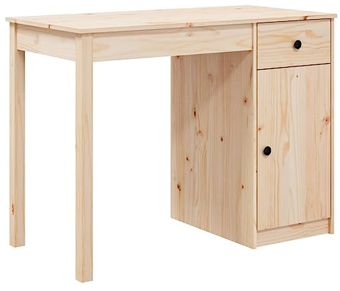 vidaXL Desk 100x50x75 cm Solid Wood Pine