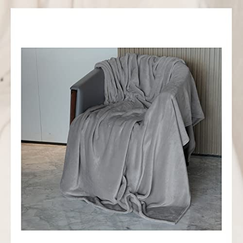 Faux Fur Mink Throw Luxury Super Soft Plain Bed Sofa Settee Throw Blanket options (Silver, 150X200CM)