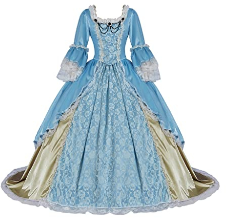 SFWXCOS Mittelalter Vintage Gräfin Kleid 18 Jahrhundert Ballkleid für Erwachsene