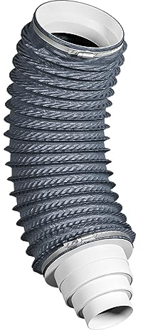 Flexibles Anschlussrohr DN150 mit Reduzierstück Ø80-125mm für Dachlüfter Entlüfterstein Flexschlauch Dunstrohranschluss (mit Ring seitens Entlüfter)