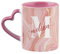 Getagift Personalised Alphabet Mug, Letter Mugs, Initial with Name, Heart Handle Coffee, Tea Mug. (Pink)
