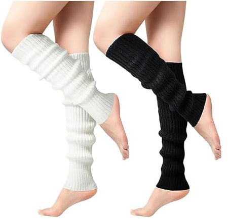 EKKONG Scaldamuscoli Donna, 2 Paia Inverno Leg Warmers Maglieria Scalda Muscoli da Gamba Elasticità Scalda Gambe per Abbinamenti di Abbigliamento Moda Invernale
