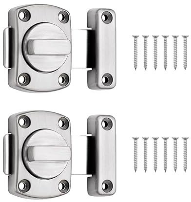 2 x Door Locks Door Bolts for Internal Doors Door Latches for Bathroom Bedroom Cupboard Cabinet Window Barns Garage Pet Gate Loft Hatch Garden Office Kitchen Front Door Bolt Applicable to All Doors