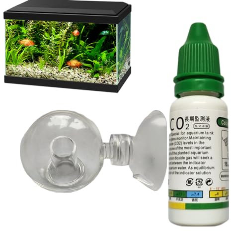 Rurunklee Aquatic CO2-Glas-Tropfen-Checker – Kohlendioxid pH-Tester für Aquarien, funktionales CO2-Kit, schnellster CO2-Tropfen-Checker für CO2-System, Aquarium
