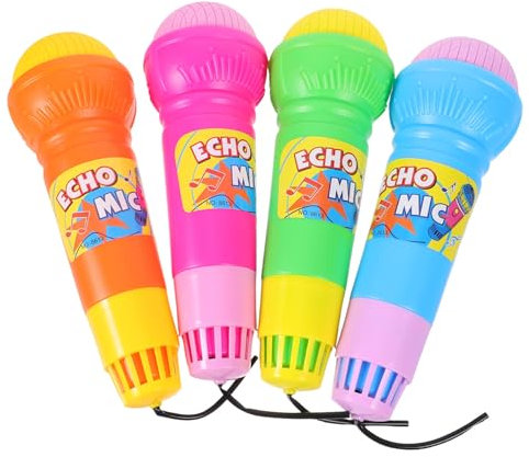 4pcs The Toy Christmas Sto Echo Microphone Kid Echo Mic Fake Microphone Prop Kid Microphone Party Echo Mic Kids Microphone Party Supply Music Model Plastic Child
