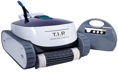 T.I.P. Pool Roboter (100m³ Beckengröße, 18.000 l/h Fördermenge, Bodenreinigung, Wandreiniung, Wasserlinie, Wasserjet-Düsen, unabhängig, vollautomatisch, Reinigungsmodi) Sweeper 18000 CLIMB PLUS, 30439