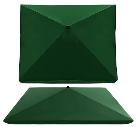 Rettangolo Ombrello di Ricambio per Ombrellone da Patio, Impermeabile Telo per Ombrellone, 4 Costole Tettuccio Superiore per Ombrellone di Ricambio 2.0x2.0m 2.2x1.8m 2.5x2.5m 2.8x2.2m 3.0x3.0m 2.5x3.2