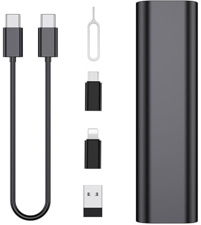 Okaywork Cableado Almacenamiento - Caja de Almacenamiento 6 en 1 con USB-A/Micro-USB/Lightning y Ranura para Tarjeta SIM, Paquete de Adaptador USB-C, Almacenamiento USB, Kit de cableado USB-c.
