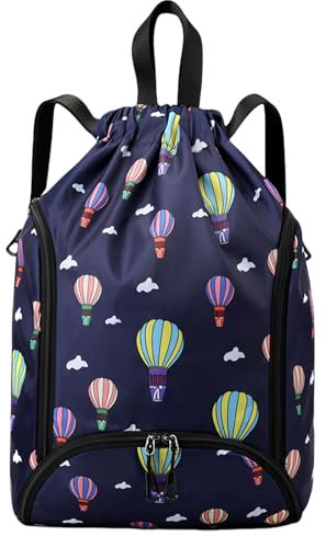 FAVORTALK Drawstring Backpack Waterproof Adjustable Drawstring Gym Bags for Sports Swim Travel Large Capacity Dry-Wet Separation Swimming Bag for Girls Women Men - D29076