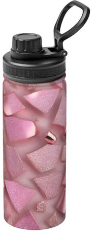Rose Gold Faux Glitter Print 18 Oz Reusable Portable Sports Kettle With Lid,Stainless Steel With Handle