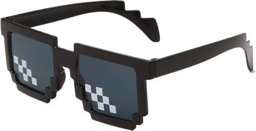 Schlägerlebensgläser - Festivalgläser - Partygläser - Pixelgläser - Pixel - Schwarz - Gläser - Sonnenbrille - Kleiderkleid - Partygläser