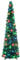 5Ft Pop Up Christmas Tree with Lights, Collapsible Christmas Tree Dark Green Pencil Tree, Artificial Slim Tinsel Tree Skinny Xmas Tree Foldable for Bedroom, Apartment, Office Holiday Party Decor