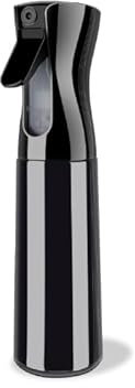 Amie Louise Beauty Supplies Botella de spray de agua de 300 ml, botella vacía de niebla fina continua, pulverizador de niebla fina para pelo rizado, plantas, limpieza, barbero, cara, peluquería y plan