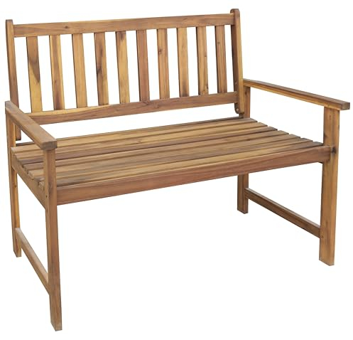 Edenoutdoor 3er Gartenbank Leonie FSC – Wetterbeständige Akazienholz-Gartenbank, FSC-Zertifiziert, 160x56,5x87,5 cm, Geölt für Langlebigkeit, Für 3 Personen