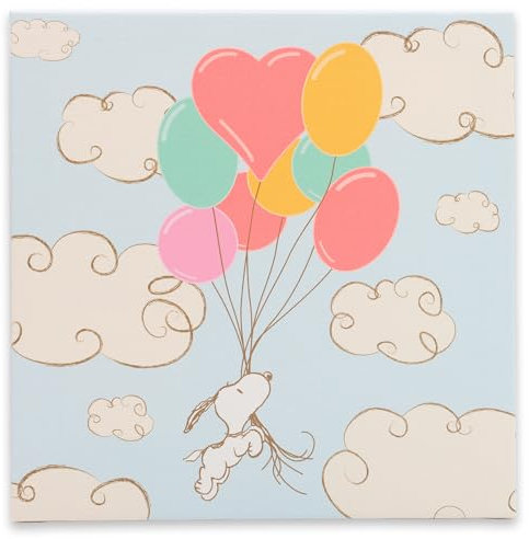 Open Road Brands Peanuts Snoopy Luftballon-Abenteuer-Galerie, Leinwand-Wanddekoration, bezaubernder Snoopy-Wandkunst für Kinderzimmer oder Kinderzimmer